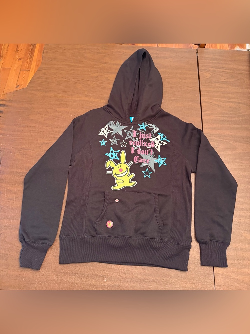 Vintage Y2K Its Happy Bunny Hoodie Sweatshirt Junior XL